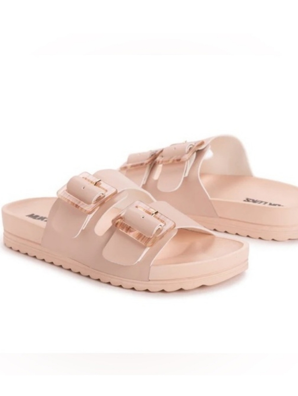Muk Luks Women’s Double Buckle Slide Sandals - Blush
